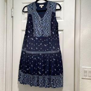 Style & Co Navy/lt Blue Nylon dress